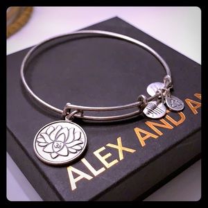 Alex and Ani lotus bangle in silver